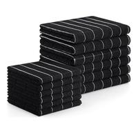 Homaxy Lot de 12 torchons de cuisine en microfibre doux et absorbants, 71,1 x 40,6 cm et 30,5 x 30,5 cm, séchage rapide pour laver la vaisselle, noir