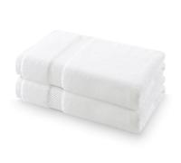 Homaxy Lot de 2 serviettes de bain en 100 % coton, 500 g/m², douces et absorbantes, lavables jusqu'à 60 °C, agréables et moelleuses en 50 x 100 cm, blanc