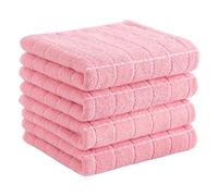 Homaxy Lot de 4 torchons de Cuisine 100% Coton éponge (Rose, 33 x 71,1 cm), à Carreaux, Doux et Super absorbants