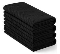 Homaxy Lot de 4 torchons de cuisine 100 % coton - Torchons à tissage gaufré doux et absorbants à séchage rapide - 40,6 x 66 cm - Noir