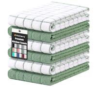 Homaxy Lot de 6 grands torchons de cuisine en coton de qualité supérieure 40,6 x 71,1 cm - Torchons naturels filés à l'anneau de 390 g/m² - Serviettes de cuisine en éponge super absorbantes - Torchons