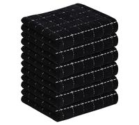 Homaxy Lot de 6 torchons de Cuisine 100% Coton éponge (Noir, 33 x 71,1 cm), à Carreaux, Doux et Super absorbants