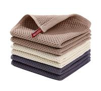 Homaxy Lot de 6 torchons de Cuisine 100% Coton gaufré, Ultra Doux, absorbants, séchage Rapide, 30,5 x 30,5 cm, Couleur mélangée