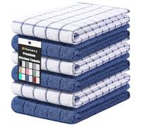 Homaxy Lot de 6 torchons de cuisine en coton de qualité supérieure 40,6 x 71,1 cm, grands torchons de cuisine naturels filés à l'anneau de 390 g/m², torchons de cuisine en éponge super absorbants
