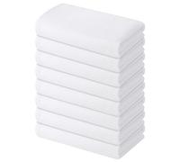 Homaxy Lot de 8 torchons de cuisine à tissage gaufré 100 % coton, doux et absorbants, 40,6 x 66 cm, à séchage rapide (blanc)