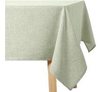 Homaxy Nappe à paillettes lavable, aspect lin, rectangulaire, 130 x 160 cm, imperméable, avec effet lotus, anti-taches, pour salon, salle à manger, fête, vert clair