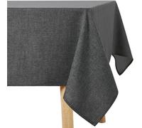 Homaxy Nappe à paillettes lavable, aspect lin, rectangulaire, 130 x 160 cm, imperméable, avec effet lotus, anti-taches, pour salon, salle à manger, fête, gris foncé