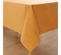 Homaxy - Nappe Aspect Lin Lavable Effet Lotus - Rectangulaire 130 x 160 cm - Imperméable et Anti-taches - Jaune