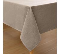 Homaxy Nappe de Table Aspect Lin Nappe Rectangulaire 130 x 160 cm Nappe Exterieur Imperméable Anti-tâche Protection de Table pour Salle à Mangerr,Jardin - Lin