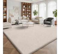 Homaxy Tapis de salon moderne - 240 x 340 cm - Rond - Moelleux - Doux - Lavable - Dessous antidérapant - Poils courts - Extra large - Pour couloir, chambre à coucher, chambre à coucher - Beige