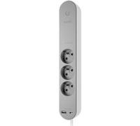 Hombli Smart Socket - 3 prises - prise française (type E) - 1x USB 1x USB-C avec interrupteur - App avec moniteur d'énergie/compteur de consommation - Protection contre les surtensions - 1