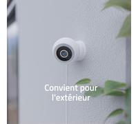 Hombli Caméra de sécurité - Modèle compact - Caméra de surveillance extérieure - WiFi sans fil - Haute résolution 2K - Vision nocturne couleur - Détection de mouvement avec éclairage - Smart App