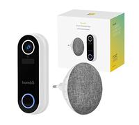 Hombli Smart Funk Sonnette de Porte avec Chime 2 avec Interphone | Caméra à Angle de 140° avec Vidéo HD 1080p | Détection de Mouvement & Vision Nocturne | WiFi 2,4GHz, Stockage Cloud | Protection IP65