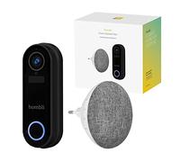 Hombli Smart Funk Sonnette de Porte avec Chime 2 avec Interphone | Caméra à Angle de 140° avec Vidéo HD 1080p | Détection de Mouvement & Vision Nocturne | WiFi 2,4GHz, Stockage Cloud | Protection IP65
