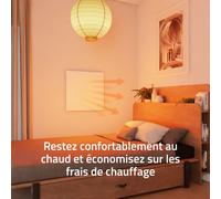 Hombli Smart Infrared Panel Heater - 400W verre blanc
