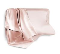 HOMCA Taie Oreiller Satin 60x40, Similaire Aux Taie d Oreiller en Soie, Housse de Remplacement pour Oreiller de Cou, Lisse et Soyeuse, Lavable (Champagne)