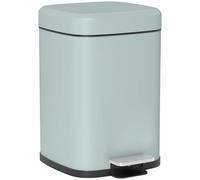 HOMCOM 12L Poubelle à pédale cuisine couvercle soft-close Vert clair | Anti-traces de doigts, pédale, bac intérieur amovible, pour recyclage et déchets