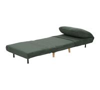 HOMCOM 2-en-1 Fauteuil Convertible Lit d'Appoint, Appui-tête Réglable Velours Côtelé 82 cm x 89 cm x 83 cm Vert