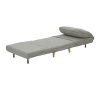HOMCOM 2-en-1 Fauteuil-lit d'Appoint, appuie-tête réglable Velours Côtelé 82 cm x 8 cm x 83 cm Gris