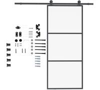 HOMCOM 200CM Quincaillerie porte coulissante, rail porte coulissante de 100 cm de large, épaisseur 35-45 mm, charge 100 kg