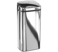 HOMCOM 40L Poubelle à ouverture et fermeture automatiques, Argenté | Poubelle à capteur intelligent, acier inoxydable, 33x25x70 cm