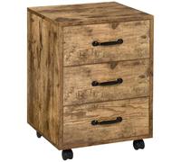 HOMCOM 924-029 Classeur, Bois d'ingénierie Acier allié, Marron, 40 x 40 cm