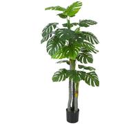 Plante Artificielle - HOMCOM - Monstera - H.1,5 m - Tronc Branches Lichen Feuilles de Tortue Grand réalisme Pot Inclus - Vert