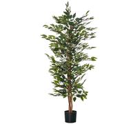 HOMCOM Arbre Artificiel Plante Artificiel ficus Hauteur 1,5 m Tronc Branches Liane Lichen Feuilles Grand réalisme Pot Inclus Aosom France