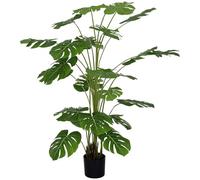HOMCOM Arbre Artificiel Plante Artificielle Monstera deliciosa avec Pot Inclus Hauteur 180 cm intérieure Vert