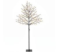 HOMCOM Arbre lumineux 150cm Cerisier Artificiel Lumineux 160 LED et 16 Branches Flexibles, Décoration Intérieure et Extérieure