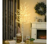 HOMCOM Arbre Lumineux LED 180 cm 180 LEDs Économes, IP44 | Arbre Artificiel de Cerisier en Fleurs Lumineuse, Blanc Chaud à 3 Niveaux de Luminosité, Décoration pour Noël Fête