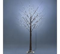 HOMCOM Arbre lumineux LED - décoration lumineuse blanc froid - 96 LEDs - usage intérieur - 150 cm - décoration de noël chambre maison marron