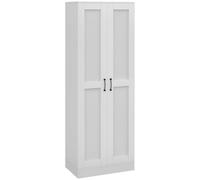 HOMCOM Armoire 2 Portes Meuble de Rangement avec 5 étagères, Style Contemporain, multifonctionnelle pour Chambre, Bureau, Cuisine, 60L x 36,5l x 175H cm, Blanc