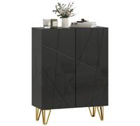 HOMCOM Armoire à chaussures avec 2 portes, meuble à chaussures, rangement à chaussures avec 4 étagères ajustables 72 x 31,5 x 95 cm, Noir
