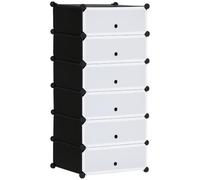 HomCom Armoire à chaussures modulable 6 cubes empilables noir et blanc 12 paires