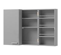 HOMCOM Armoire à pharmacie murale, armoire à médicaments avec double porte verrouillable 2 clés, 53x20x53cm, gris