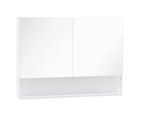 HOMCOM Armoire avec Miroir à LED, Étagère Ouverte et Étagère Intérieure, 80x15x60cm