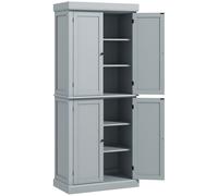 HOMCOM Armoire de cuisine buffet cuisine style moderne avec placards, étagères réglables, 76 x 40,5 x 184 cm, gris