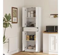 HOMCOM Armoire de cuisine buffet cuisine style moderne vaisselier avec placards à portes, étagères réglables et tiroir, meuble d