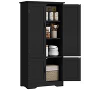 HomCom Armoire de cuisine contemporaine 2 placards 3 étagères MDF 60x30x123 cm Noir