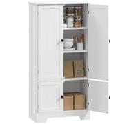 HOMCOM Armoire de Cuisine Étagères Réglables 58,2 x 30 x 123 cm Blanc | Buffet Cuisine, Meuble de Rangement, avec Placards, pour Salle à Manger, Salon