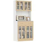 HOMCOM - Armoire de cuisine - Panneaux de particules - 80x40x180cm - Blanc