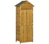 HOMCOM Armoire de Jardin Cabane de jardin Remise pour Outils 79L x 49l x 190H cm 2 Portes 2 étagères Toit bitumé étanche Bois Sapin pré-huilé