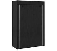 HOMCOM Armoire penderie en Tissu Meuble de Rangement avec Tringle à vêtements et étagères Ouvertes penderie vêtement Dressing pour Chambre à Coucher 103x43x162,5cm Noir