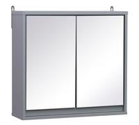HOMCOM Armoire de Toilette Salle de Bain Murale Armoire à Glace Miroir et Étagères Intégrées 48x 15x 45 cm MDF Gris