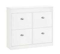 HOMCOM Armoire étagères à Chaussures Rangement organisateur de rangement pour étagère à chaussures 32 paires anti-basculement MDF blanche