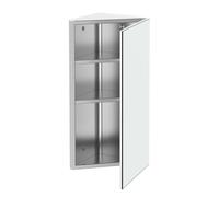 HOMCOM Armoire Miroir Meuble de Salle de Bain Armoire de Toilette Murale Meuble d'angle 2 étagères dim. 30L x 18,4l x 60H cm Acier INOX.