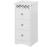 HOMCOM Armoire Multiusage avec Tiroirs, Armoire Basse en MDF qualité E1 29.8x29.8x68.5cm blanc