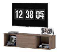 HOMCOM Armoire murale, meuble de rangement avec 2 compartiments ouverts et porte rabattable, 120 x 30 x 29,5 cm, marron