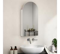 Armoire murale salle de bain avec miroir - HOMCOM - sans cadre en arche et étagères en verre réglables - MDF - 40x12x80cm - blanc